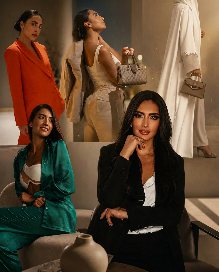 Paula Alza, founder of ALZA, in a Dubai atelier