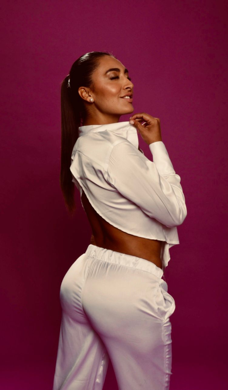 Silk co-ord in ivory — magenta studio